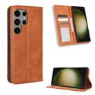 For Samsung Galaxy S23 Ultra 5G Magnetic Buckle Retro Texture Leather Phone Case(Brown) - 1