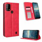 For Vodafone Smart V22 Magnetic Buckle Retro Texture Leather Phone Case(Red) - 1