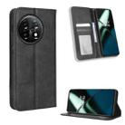 For OnePlus 11 5G Magnetic Buckle Retro Texture Leather Phone Case(Black) - 1