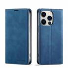 For iPhone 14 Pro Max Forwenw Dream Series Oil Edge Strong Magnetism Leather Phone Case(Blue) - 1