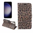 For Samsung Galaxy S23 5G Leopard Pattern Flip Leather Phone Case(Brown) - 1