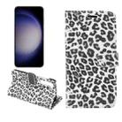 For Samsung Galaxy S23 5G Leopard Pattern Flip Leather Phone Case(White) - 1