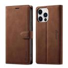 For iPhone 14 Forwenw F1 Series Matte Strong Magnetism Leather Phone Case(Brown) - 1