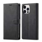 For iPhone 14 Plus Forwenw F1 Series Matte Strong Magnetism Leather Phone Case(Black) - 1