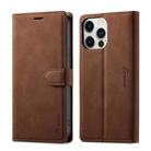 For iPhone 14 Pro Max Forwenw F1 Series Matte Strong Magnetism Leather Phone Case(Brown) - 1