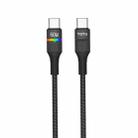 TOTU BT-021 Journey Series Type-C to Type-C Colorful Breathing Light Data Cable, Length:1.5m(Black) - 1