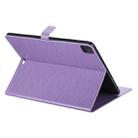 For iPad Pro 12.9 (2020) Pressed Printing Woman and Cat Pattern Horizontal Flip Leather Tablet Case with Holder & Card Slots & Wallet(Purple) - 7