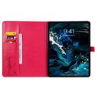 For iPad Pro 12.9 (2020) Pressed Printing Woman and Cat Pattern Horizontal Flip Leather Tablet Case with Holder & Card Slots & Wallet(Red) - 4