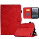 For Amazon Kindle Fire 7 2022 Rhombus Embossed Leather Tablet Case(Red) - 1