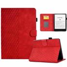 For Amazon Kindle PaperWhite 5 2021 Rhombus Embossed Leather Tablet Case(Red) - 1