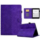 For Amazon Kindle PaperWhite 4 / 3 / 2 / 1 Rhombus Embossed Leather Tablet Case(Purple) - 1