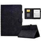 For Amazon Kindle PaperWhite 4 / 3 / 2 / 1 Rhombus Embossed Leather Tablet Case(Black) - 1