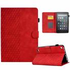 For Amazon Kindle Fire 7 2019 / 2017 / 2015 Rhombus Embossed Leather Tablet Case(Red) - 1