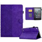 For Amazon Kindle Fire 7 2019 / 2017 / 2015 Rhombus Embossed Leather Tablet Case(Purple) - 1