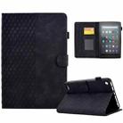 For Amazon Kindle Fire 7 2019 / 2017 / 2015 Rhombus Embossed Leather Tablet Case(Black) - 1