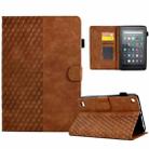 For Amazon Kindle Fire 7 2019 / 2017 / 2015 Rhombus Embossed Leather Tablet Case(Brown) - 1