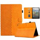 For Amazon Kindle Fire HD8 2020 Rhombus Embossed Leather Tablet Case(Khaki) - 1