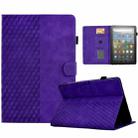 For Amazon Kindle Fire HD8 2020 Rhombus Embossed Leather Tablet Case(Purple) - 1