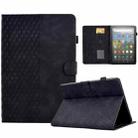 For Amazon Kindle Fire HD8 2020 Rhombus Embossed Leather Tablet Case(Black) - 1