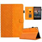 For Amazon Kindle Fire HD8 2018 / 2017 / 2016 Rhombus Embossed Leather Tablet Case(Khaki) - 1