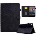For Amazon Kindle Fire HD8 2018 / 2017 / 2016 Rhombus Embossed Leather Tablet Case(Black) - 1