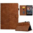 For Amazon Kindle Fire HD8 2018 / 2017 / 2016 Rhombus Embossed Leather Tablet Case(Brown) - 1