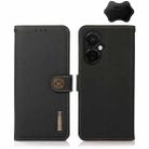 For OnePlus Nord CE 3 KHAZNEH Custer Texture RFID Genuine Leather Phone Case(Black) - 1