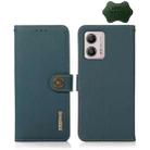 For Motorola Moto G13 / G23 / G53 5G KHAZNEH Custer Texture RFID Genuine Leather Phone Case(Green) - 1