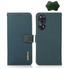 For OPPO Reno8 T 4G Global KHAZNEH Custer Texture RFID Genuine Leather Phone Case(Green) - 1