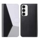 For Samsung Galaxy S23 5G Tricolor Stitching Flip Leather Phone Case(Black) - 1