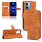 For Xiaomi Poco X5 5G / Redmi Note 12 5G Skin Feel Magnetic Flip Leather Phone Case(Brown) - 1