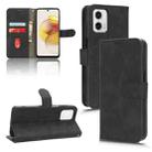 For Motorola Moto G73 5G Skin Feel Magnetic Flip Leather Phone Case(Black) - 1