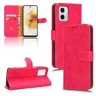 For Motorola Moto G73 5G Skin Feel Magnetic Flip Leather Phone Case(Rose Red) - 1