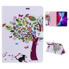For iPad Pro 12.9 (2020) Colored Drawing Horizontal Flip Leather Tablet Case with Holder & Card Slot & Wallet(Cat and Tree) - 1