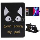 For iPad Pro 12.9 (2020) Colored Drawing Horizontal Flip Leather Tablet Case with Holder & Card Slot & Wallet(Cat Ears) - 1
