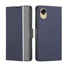 For OPPO A17k Twill Texture Side Buckle Leather Phone Case(Blue) - 1