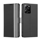 For Xiaomi Poco X5 Pro / Redmi Note 12 Pro Speed Twill Texture Side Buckle Leather Phone Case(Black) - 1