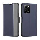 For Xiaomi Poco X5 Pro / Redmi Note 12 Pro Speed Twill Texture Side Buckle Leather Phone Case(Blue) - 1