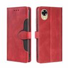 For OPPO A17k Skin Feel Magnetic Buckle Leather Phone Case(Red) - 1