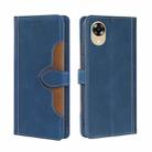 For OPPO A17k Skin Feel Magnetic Buckle Leather Phone Case(Blue) - 1