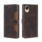 For OPPO A17k Skin Feel Magnetic Buckle Leather Phone Case(Brown) - 1