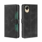 For OPPO A17k Skin Feel Magnetic Buckle Leather Phone Case(Black) - 1