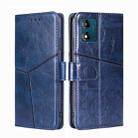 For Motorola Moto E13 4G Geometric Stitching Horizontal Flip Leather Phone Case(Blue) - 1