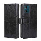 For Motorola Moto E13 4G Geometric Stitching Horizontal Flip Leather Phone Case(Black) - 1