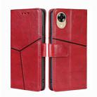 For OPPO A17k Geometric Stitching Horizontal Flip Leather Phone Case(Red) - 1