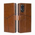 For OPPO Reno8 T 4G Geometric Stitching Horizontal Flip Leather Phone Case(Light Brown) - 1