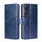 For OPPO Reno8 T 4G Geometric Stitching Horizontal Flip Leather Phone Case(Blue) - 1