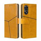 For OPPO Reno8 T 4G Geometric Stitching Horizontal Flip Leather Phone Case(Yellow) - 1