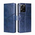 For Xiaomi Poco X5 Pro / Redmi Note 12 Pro Speed Geometric Stitching Horizontal Flip Leather Phone Case(Blue) - 1
