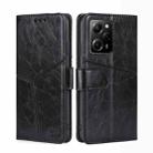 For Xiaomi Poco X5 Pro / Redmi Note 12 Pro Speed Geometric Stitching Horizontal Flip Leather Phone Case(Black) - 1